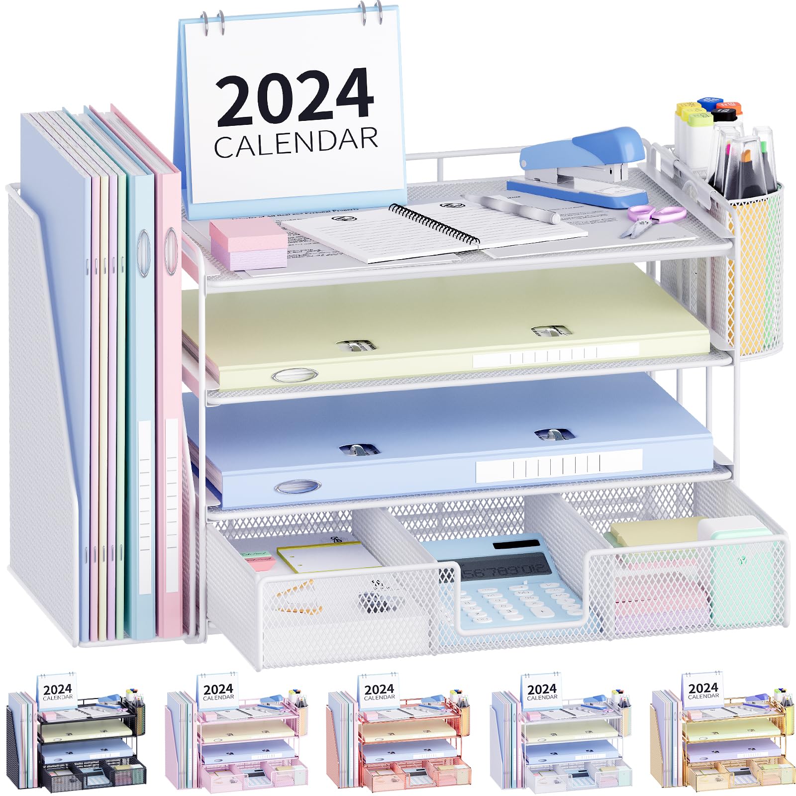 OPNICE Desk Organizers and Accessories, Desk Accessories & Workspace Organizers for Office Supplies, File Organizer Desk Drawer 