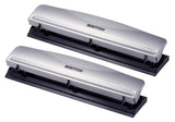 Bostitch Office Premium 3 Hole Punch, 12 Sheet Capacity, Metal, Rubber Base, EasyClean Tray, Silver, 2Pack