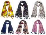 Fusfus WomenS Printed Chiffon Scarves And Stoles, Free Size(Multicolour, Fs1494) Pack Of 6 (Multicolor2)