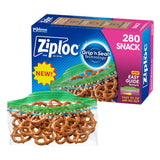 Ziploc Snack Bags with EasyGuide Texture, Small Plastic Storage Bags with Grip N Seal Technology, 280 Bags Total