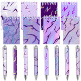 Sherr 16 Pcs Glitter Pens and Notebooks Set Mini Spiral Notepads Fancy Pens for Kids Girls Sparkly Sequins Journaling Ballpoint 