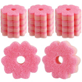 SiliFine 12 Pack Pink Flower Sponges Bulk Kitchen Scrub Sponge