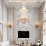 72 In Luxurious Two Tier Empire K9 Crystal Chandelier 35-Led Bulbs Classical Hardwired Ceiling Chandelier Lamp For Living Room