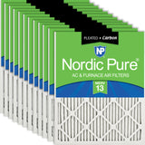 Nordic Pure 12x24x1 (11 1/2 x 23 1/2 x 3/4) Pleated Air Filters MERV 13 Plus Carbon 12 Pack