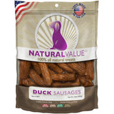 Loving Pets Natural Value Duck Sausages - Soft Jerky Dog Treats for Large & Small Breeds - Healthy Gluten, Wheat, Soy & Grain Fr