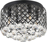 Elegant Lighting Ld5010F13 Tully 4 Light 13-1/2 Wide Flush Mount Ceiling Fixtur, Chrome