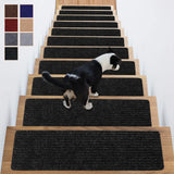 Antdle Carpet Stair Treads for Wooden Steps Non-Slip Indoor 16pcs 8x30inch Stair Treads Carpet Anti Slip for Dogs, Elders, Kids 