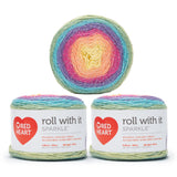 Red Heart Roll with It Sparkle Moon Dust Yarn - 5.3oz/150g - Blend - 4 Medium (Worsted) - 561 Yards - Knitting/Crochet, 3 Pack, 