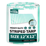 TARPAL Tarps 12x12 Feet Heavy Duty 12mil Tarp Waterproof Striped tarp Multipurpose Protective Cover Weather Proof,UV,Rip and Tea