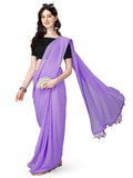 Shiv Textiles Womens Georgette Sequins Ready To Wear One Minute Saree For Women With Unstitched Blouse.(Purple)