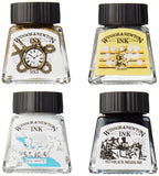 Winsor & Newton Collection Drawing Ink Set, Set of 4, Black, White, Metallic Tones