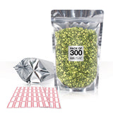 BELLE KR 7x10 Quart Mylar Bags for Food Storage - Pack Of 300-7.5mil Thick - Gusseted Bottom - Clear Mylar Bags with See Through