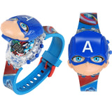 Matrix Kids Edition 3D Face Digital Watch For Kids With Disco Lights & Music (Blue)