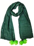Women And Girls Fancy Rayon Zari Puff Scarves, Scarf, Stoles (Kahi)