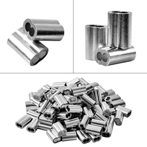 1/16 200PCS Aluminum Crimping Loop Sleeve for Wire Rope, Cable Ferrule