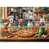 TangMosaic Funny Dog Pizza Jigsaw Puzzle, 1000 Piece Puzzle for Adults, Food Kitchen Jigsaw Puzzle, Animal Pet Lover Challenging
