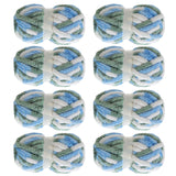 MABOZOO Tie Dye Chunky Yarn for Crocheting 8 Pack,Blue Fluffy Jumbo Chenille Yarn,Soft Plush Yarn Bulky,Giant Thick Fuzzy Yarn f