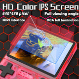 RegiisJoy R40S PRO Handheld Game Console 3.5 inch IPS Screen 15000+ Games Mini Retro Console 3800mAh Portable Pocket Arcade 45 simulators 256G TF Card Transparent Red