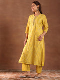 Libas Women'S Chanderi Silk Embroidered Kurta Set (49469 Mustard Mustard 3Xl
