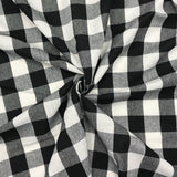 1 Black White Gingham Fabric - 4 oz/yd Cotton Blend for Lightweight Outwear Shirt, Apron, Picnic Tablecloth - 57 Wide, Pre-Cut 2