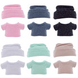 Etistta 17cm Doll Clothes with Hat, Glitter Knit Cap Top Doll Clothes for 17cm Doll Accessories Outfits (6 Pack)