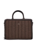 Zouk Black Pro Laptop Bag For Men | Vegan Leather Office & Travel Bag With Quilted Design, 15.6Inch Laptop Compartment, Trolley