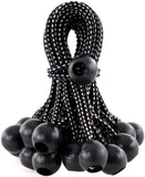 Kotap BB6B Ball Bungee Cord, HeavyDuty & Versatile, Indoor & Outdoor, Tarp TieDown, Organize & Secure, 6Inch, Black, 25 Pack