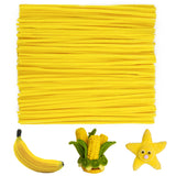Caydo 100 Pieces Yellow Pipe Cleaners Craft Supplies Flexible Chenille Stems for DIY Crafts Project and Valentines Day Decorati