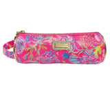 Lilly Pulitzer Cute Pencil Case, Colorful Zipper Pouch for Office Supplies, Small Travel Bag with Carrying Handle, Shell Me Some