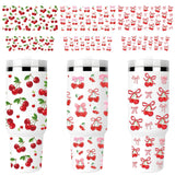 Rngmsi UV DTF Cup Wrap - 3 Set Cherries UV DTF Cup Wrap for 40 oz Tumbler, Pink Red Bow Fruit Uvdtf Decals for Girls Women, Wate