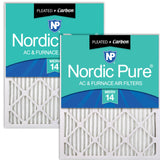 Nordic Pure 18x25x1 (17 1/2 x 24 1/2 x 3/4) Pleated Air Filters MERV 14 Plus Carbon 2 Pack