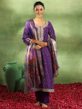Libas Women'S Silk Blend Kurta Set (49267 Purple M