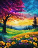 Paint By Numbers Kit For Adults, Scenery Paint By Numbers,Tree Painting By Numbers For Adults, Diy Oil Painting For Kids, Withou