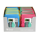 C-Line Spiral Bound Index Card Notebook With Tabs, Includes 60 Ruled 3 X 5 Inches Index Cards, Pack Of 24 Notebooks, Assorted Co