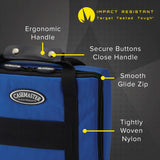 Casemaster By Gld Products Classic Nylon Dart Carrying Case For Steel And Soft Tip Darts, Holds 12 Darts Numerous Other Accessories Via Generous Storage Pockets, Tubes And Boxes, Blue, 1