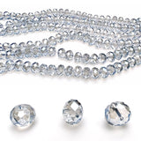 Chengmu 8mm Rondelle Glass Beads for Jewelry Making, Faceted Briolette Crytal Spacer Beads for Bracelet Necklace Earring, Light 