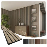 From Plain to Beautiful in Hours WPC Exterior Wall Slat Panels Waterproof Outdoor Composite Siding Cladding Cream and Black 10 i