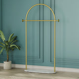 Gold Clothing Rack Modern Clothes Rack With Marble Base Heavy-Duty Coat Racks Freestanding For Boutiques Can Hang Jacket Garment Hat Scarf Organize Shoes 31.5 W -Like New