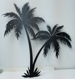 Bookishbunny Handmade Palm Tree 16 Wrought Iron Wall Art Home Decor Tropical Beach Decoration Plaque Metal Art, 2mm thick (16