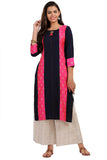 Anni Designer Women'S Black Color Rayon Fancy Long Thread Work Kurti(Kur190072-Xl_Black),Black,XL,,,
