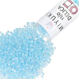 Miyuki Delica Seed Beads - Size 11/0 (1.6 mm), DB0057, Lined Sky-Blue AB, 7.2 g, Approx. 1440 Beads, Made in Japan