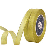 VATIN Glitter Metallic Gold Ribbon 5/8 inches Wide Sparkly Fabric Gorgeous Ribbon for Gift Crafters Wedding Party Brithday Wrap 