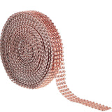 Chuangdi 10 Yard Acrylic Rose Gold Rhinestone Ribbon 8 Row Diamond Ribbon for Wedding Cakes, Birthday Decorations, Baby Shower E
