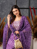 Anni Designer Women'S Cotton Blend Straight Printed Kurta With Pant & Dupatta (Doremi-Purple_S_Purple_Small),Purple,S,,,