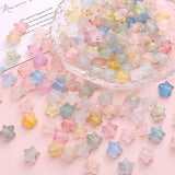 200Pcs Glow in The Dark Star Beads for Bracelets,Cute Small Unique Acrylic Aesthetic Star Beads for Jewelry Making with Holes,Bu