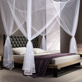4 Corner Post Mosquito Net Canopy Bed Curtains Large Mosquito Netting Bedroom Princess Decoration Canopy Curtains with 4 Pieces 