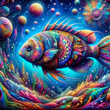 Fish Diamond Art Kits for Adults, 5D Diamond Painting for Beginners, Diamond Dot, Animal Dimond Art Paintings Kit, Small Gem Pai