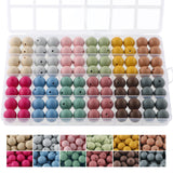 HHCFAST 96Pcs 15mm Silicone Beads Multicolor for Keychain Making, Round Silicone Beads for Pens and Bracelet Making(Multicolor D