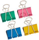 Baumgartens Assorted Colors Large Binder Clips 1.25 4/Pkg
