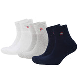 Ben Martin MenS Cotton MidCalf/Crew Socks, Free Size, Pack Of 3 Medium Navy BlueWhiteLight Grey